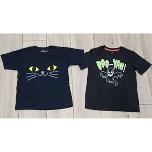 Halloween Kids‎ Graphic Tees Shirts Black Cat & Ghost Youth Kids Size XS/S (6/7)
